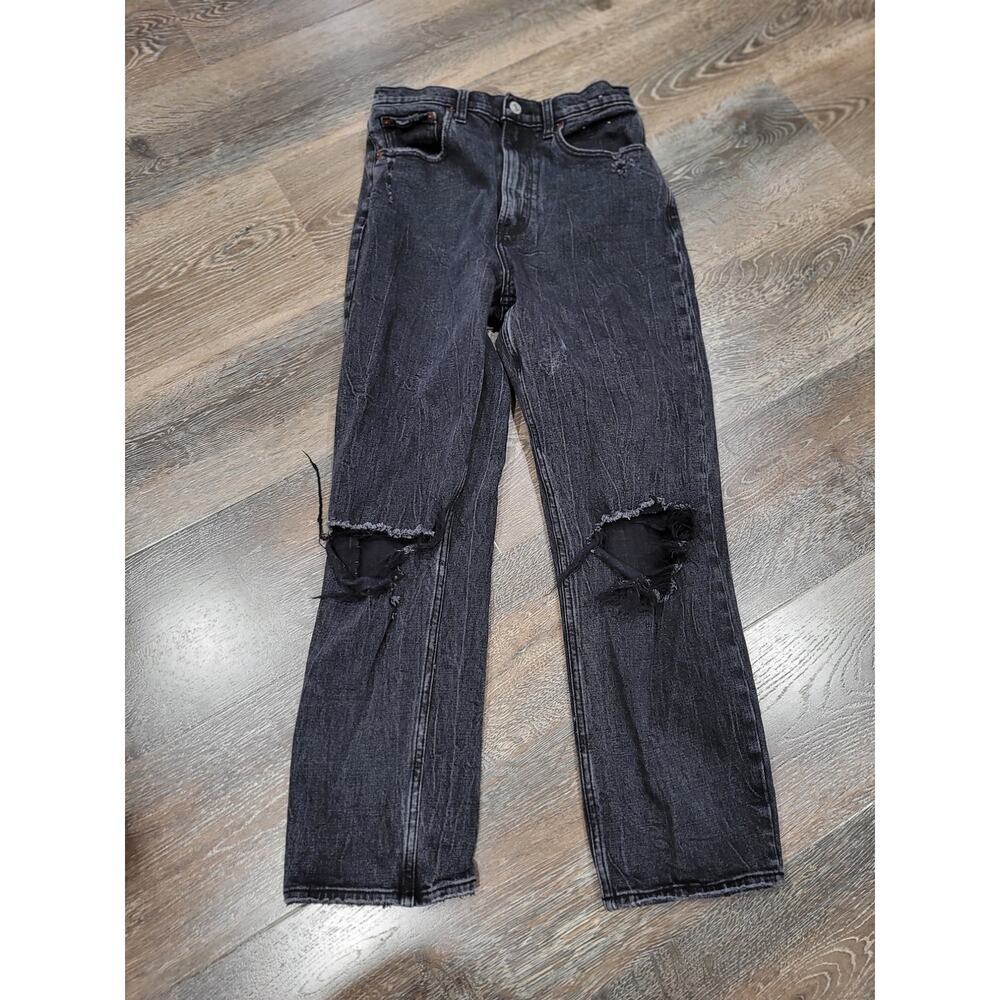 Abercrombie & Fitch Black Ankle Straight Ultra High Line size 4 Curve Love #